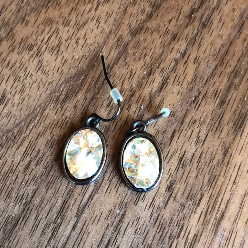 Silver stone earrings